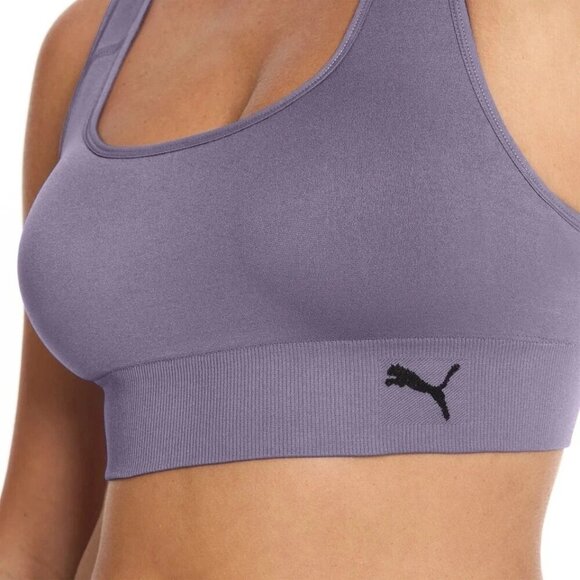 NEW Puma Women's XL 2-Pack Seamless Sports Bra White Purple - Picture 5 of 10